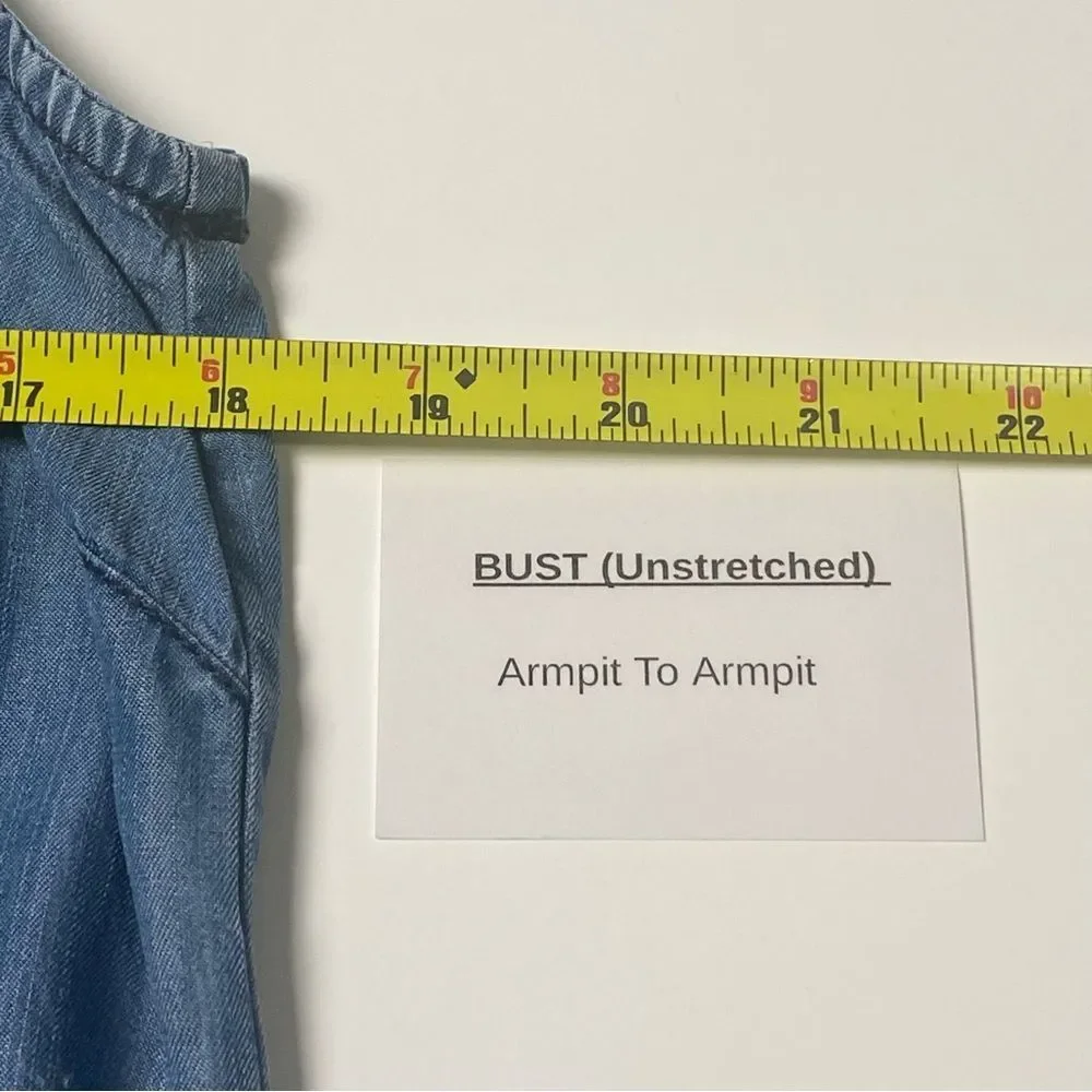 Given Kale 100% Lyocell Sleeveless Denim Button Up Tunic/Dress Women's Size L